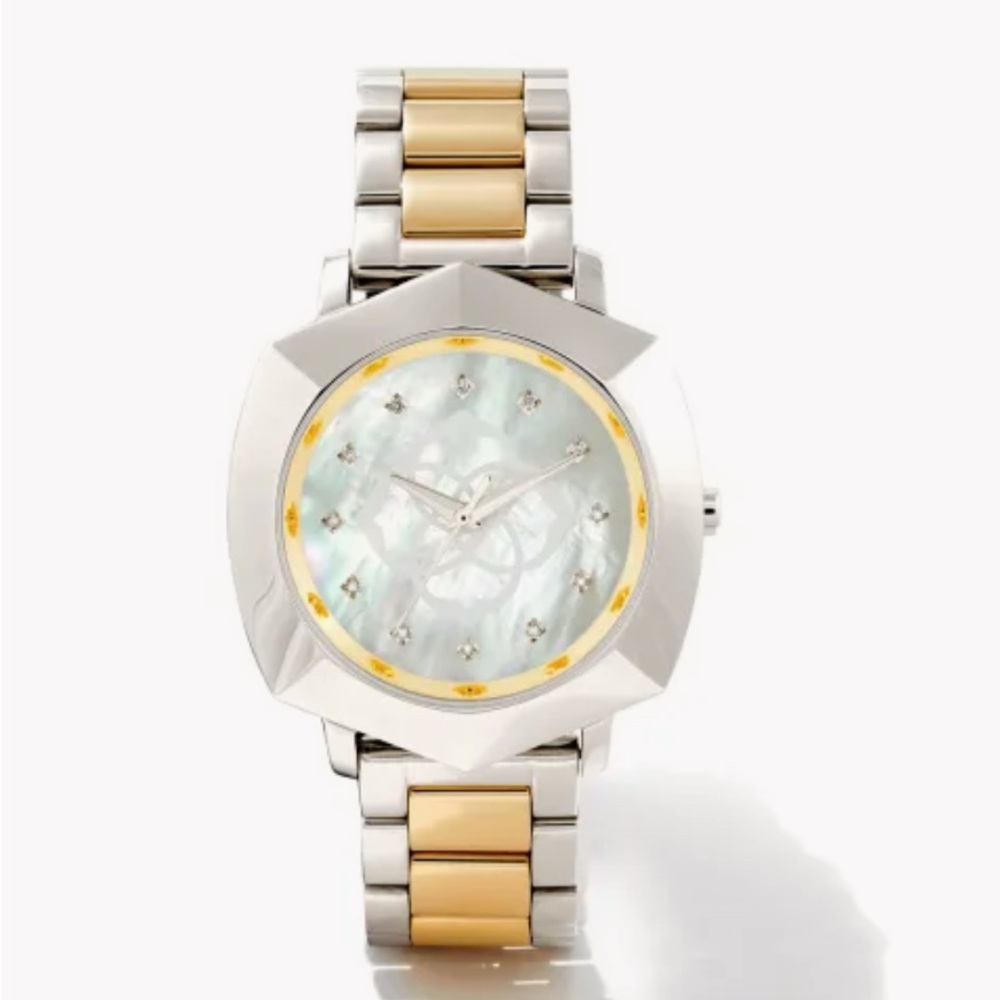 Kendra Scott- Dira Two Tome Diamond Dial Watch/ Ivory Mother of Pearl